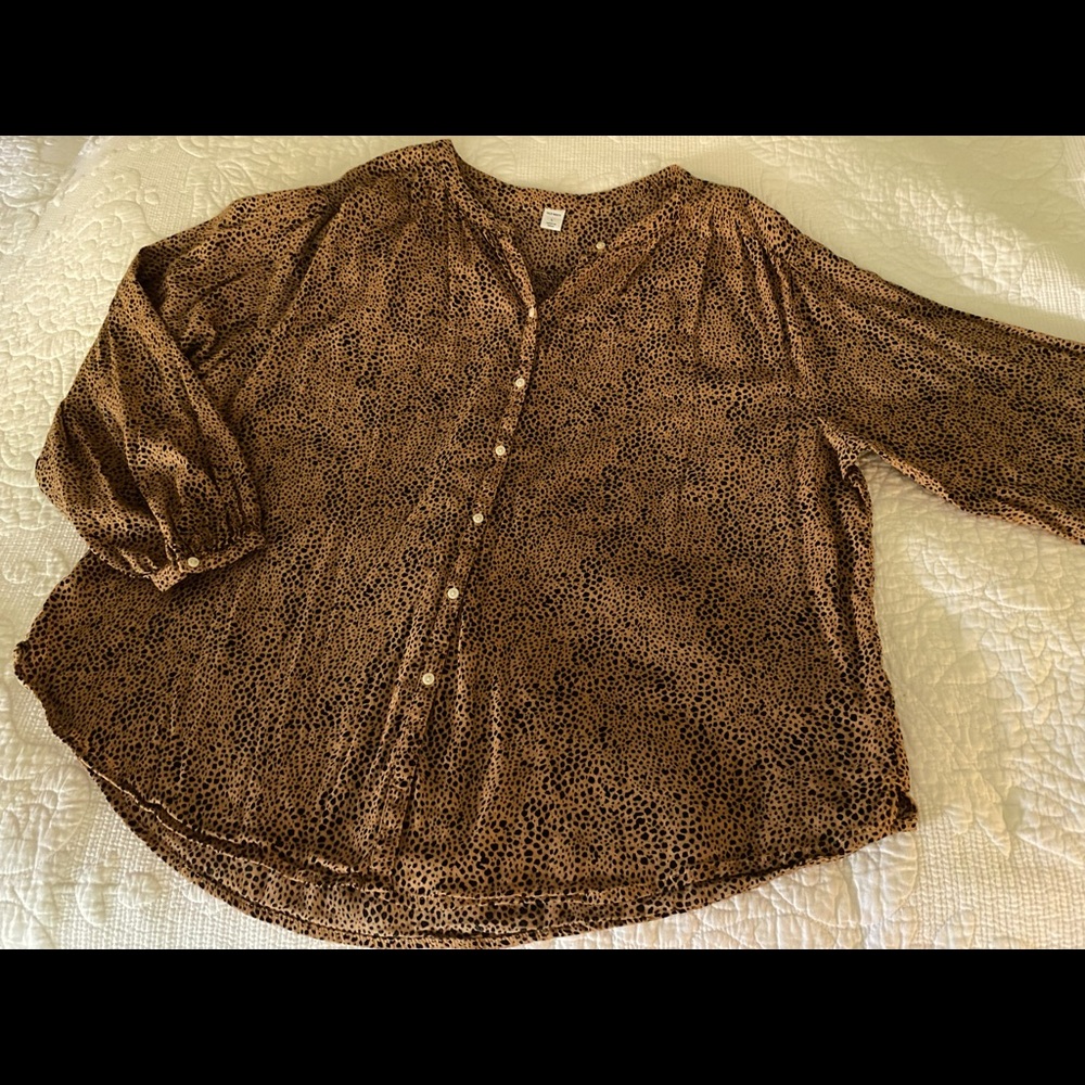 leopard print button down blouse